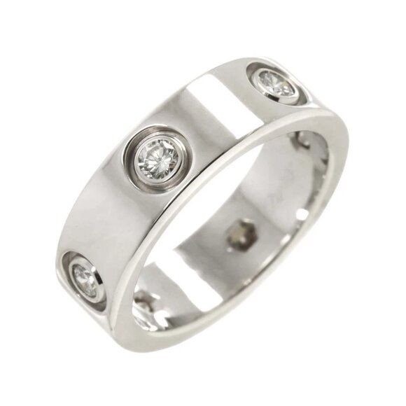 Cartier Love Full Diamond Ring 18K White Gold 750 size49 4.75-5(US) 90285542 - Picture 1 of 10